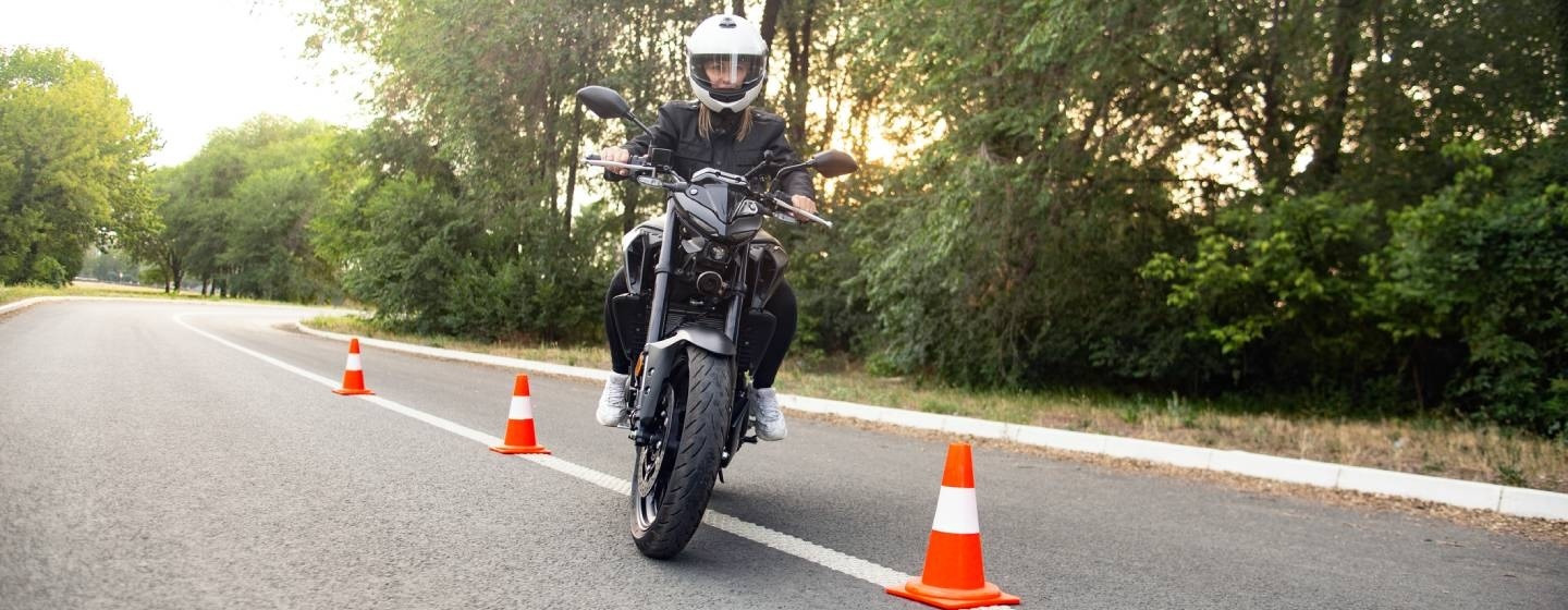 photo d'une leçon de moto